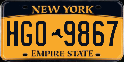 NY license plate HGO9867