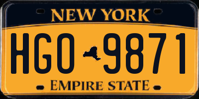 NY license plate HGO9871