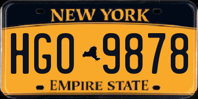 NY license plate HGO9878