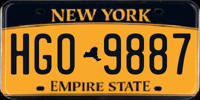 NY license plate HGO9887