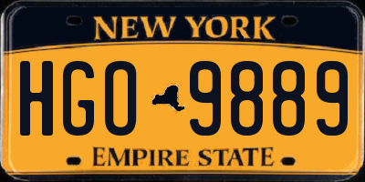 NY license plate HGO9889