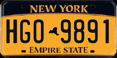 NY license plate HGO9891