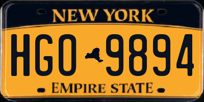 NY license plate HGO9894