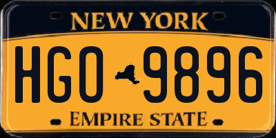 NY license plate HGO9896