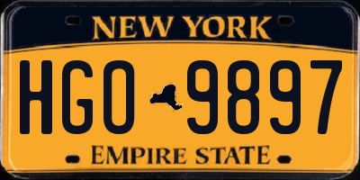 NY license plate HGO9897