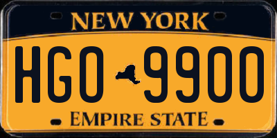 NY license plate HGO9900