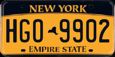 NY license plate HGO9902