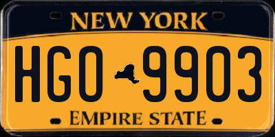 NY license plate HGO9903