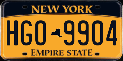 NY license plate HGO9904