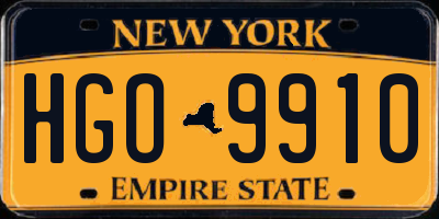 NY license plate HGO9910