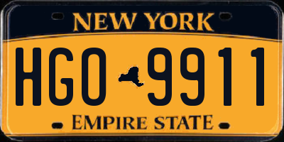 NY license plate HGO9911