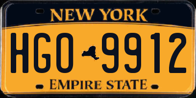 NY license plate HGO9912