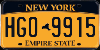 NY license plate HGO9915