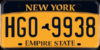 NY license plate HGO9938