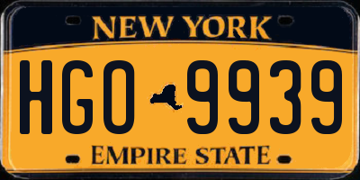 NY license plate HGO9939