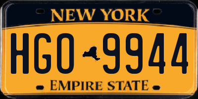 NY license plate HGO9944