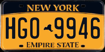 NY license plate HGO9946