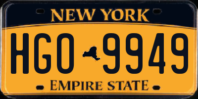 NY license plate HGO9949