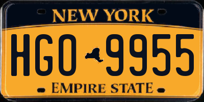 NY license plate HGO9955