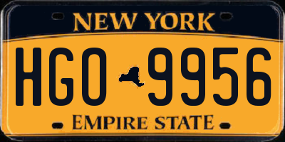 NY license plate HGO9956