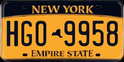 NY license plate HGO9958