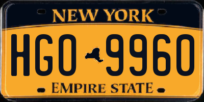 NY license plate HGO9960