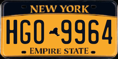 NY license plate HGO9964