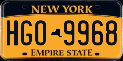 NY license plate HGO9968