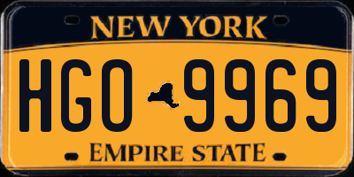 NY license plate HGO9969