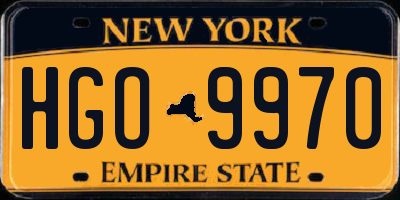 NY license plate HGO9970