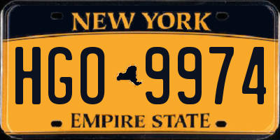 NY license plate HGO9974