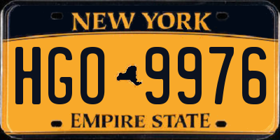 NY license plate HGO9976