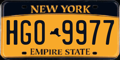 NY license plate HGO9977