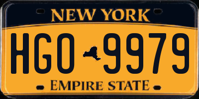 NY license plate HGO9979