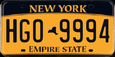 NY license plate HGO9994