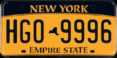 NY license plate HGO9996