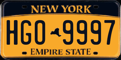 NY license plate HGO9997