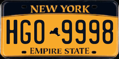 NY license plate HGO9998