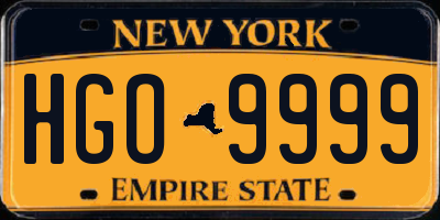 NY license plate HGO9999