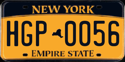 NY license plate HGP0056