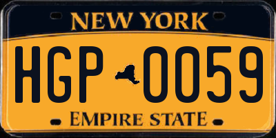 NY license plate HGP0059