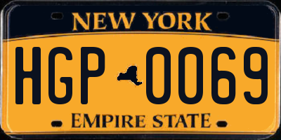 NY license plate HGP0069