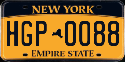 NY license plate HGP0088