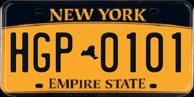 NY license plate HGP0101