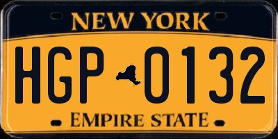 NY license plate HGP0132