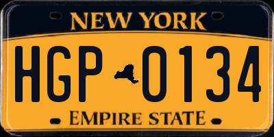 NY license plate HGP0134