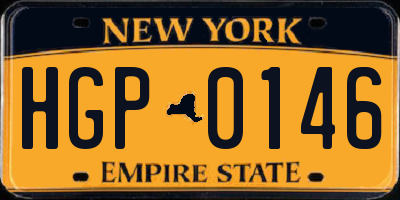 NY license plate HGP0146