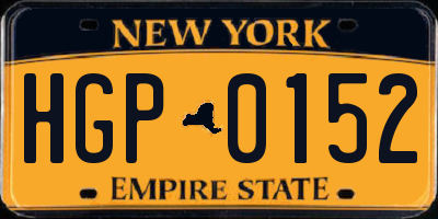 NY license plate HGP0152