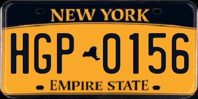 NY license plate HGP0156