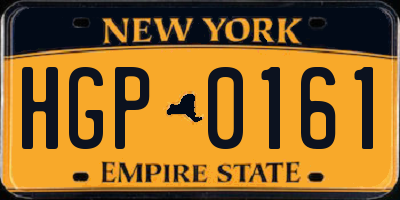 NY license plate HGP0161